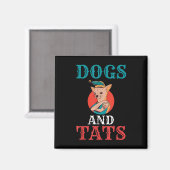 犬とタッツインクタトゥー恋人 マグネット (正面/裏面)