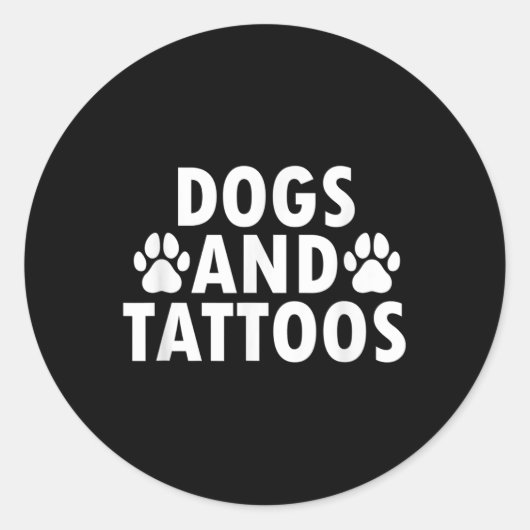 犬とタトゥー ラウンドシール (正面)