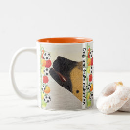 犬とトマトのツートンコーヒーマグ ツートーンマグカップ