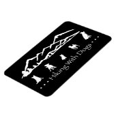 犬とハイキングFlexマグネットブラック マグネット (左側)