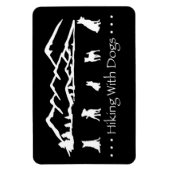 犬とハイキングFlexマグネットブラック マグネット (縦)