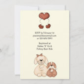 犬とハート女の子のための赤ちゃんシャワー招待状 招待状 (裏面)