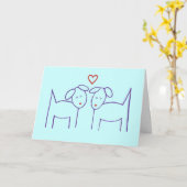 犬とハート- Happy Anniversary Card カード (黄色い花)