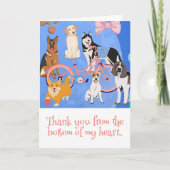 犬とバイク子犬ピンク自転車カスタム カード (正面)