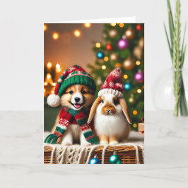 犬とバニーのクリスマスカード シーズンカード