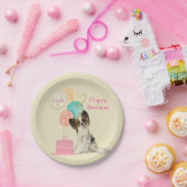 犬とバルーン誕生日紙プレート 子供へ ペーパープレート (パーティー)
