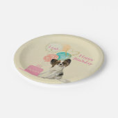 犬とバルーン誕生日紙プレート 子供へ ペーパープレート (アングル)