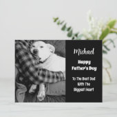 犬とパパの黒白写真（ハグ） シーズンカード (スタンド正面)