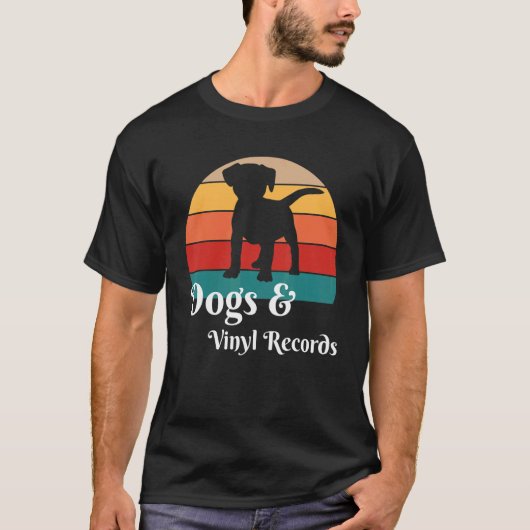 犬とビニールレコード Tシャツ (正面)