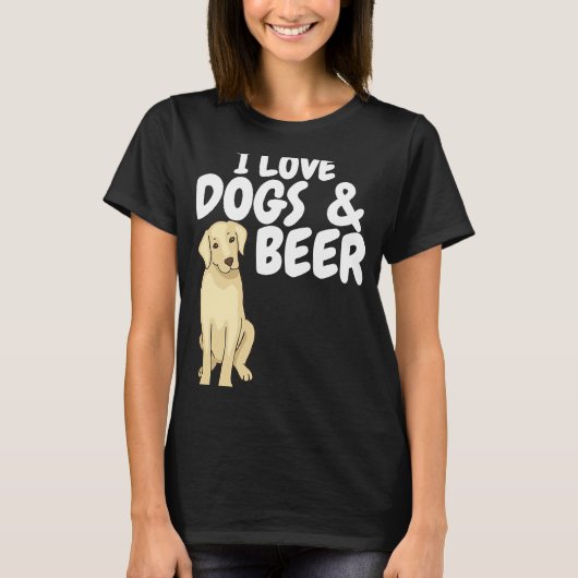 犬とビールが大好き Tシャツ (正面)