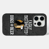 犬とビールのケースメイトiPhonに簡単に気を散らす Case-Mate iPhoneケース (裏面 (横))