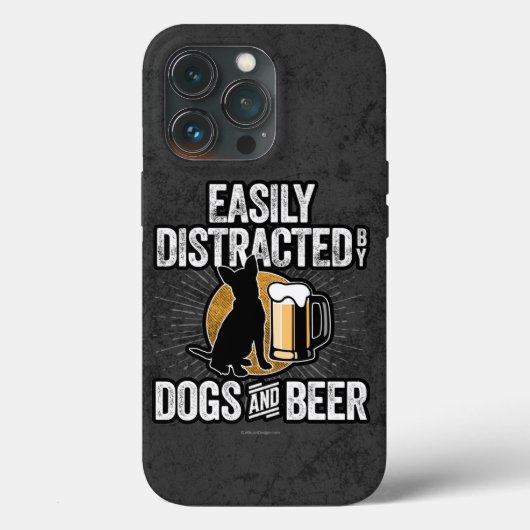犬とビールのケースメイトiPhonに簡単に気を散らす Case-Mate iPhoneケース (裏面)