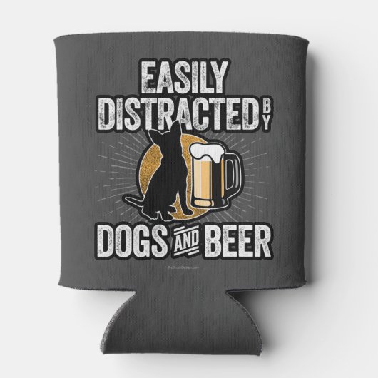 犬とビールクーラーに簡単に気を取られる 缶クーラー (裏面)