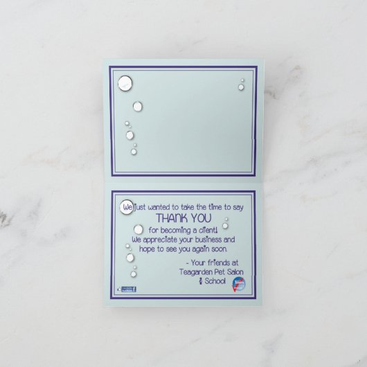 犬とペットのトリマーへようこそ – ドギー泡風呂 カード (内部)