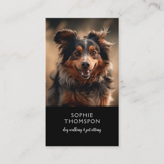犬とペット犬の歩く 名刺 (正面)
