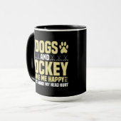 犬とホッケーで幸せ マグカップ (正面左)