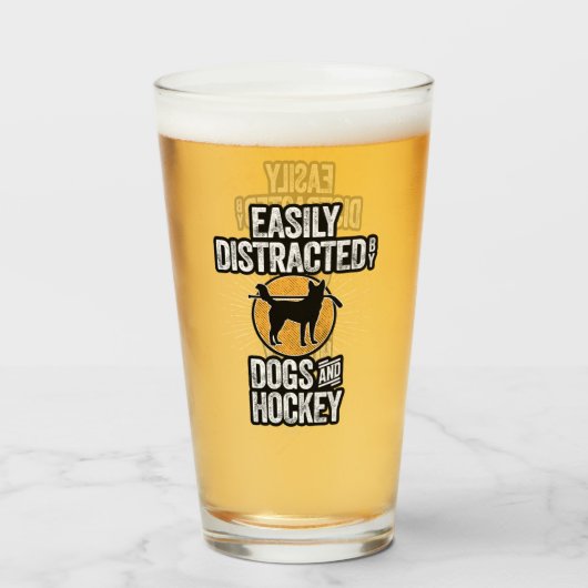 犬とホッケーに気を取られる タンブラーグラス (ドリンク正面)