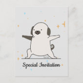 犬とヨガの恋人のために可愛いヨガ犬をパーソナライズ シーズンポストカード (正面)