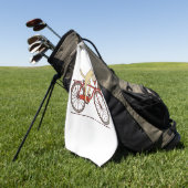 犬とリスは動物お洒落芸術の友 ゴルフタオル (グリーン)