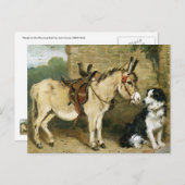 犬とロバの動物の友人 – Emmsによるヴィンテージアート ポストカード (正面/裏面)