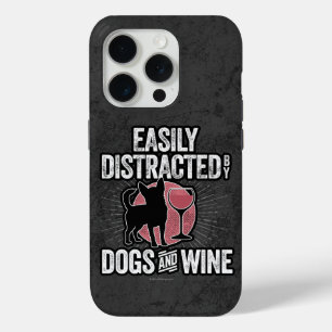 犬とワインに簡単に気を取られる - iPhoneケース iPhone 15 Proケース