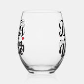 犬とワインの茎のないガラス ステムなしワイングラス (左)