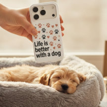 犬と一緒が最高の人生 フォンケース