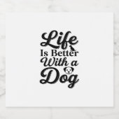 犬と一緒が最高 ビンテージ ペット愛好家Tシャツ_ スパークリングワインラベル (シングルラベル)