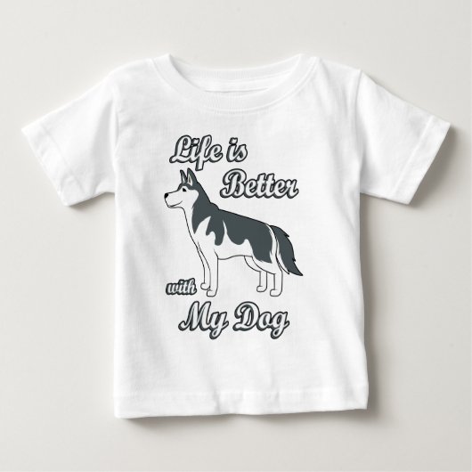 犬と一緒が最高 ベビーTシャツ (正面)