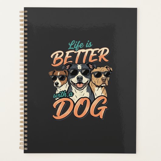 犬と一緒が最高 Vector プランナー手帳 (正面)