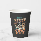 犬と一緒が最高 Vector 紙コップ (正面)