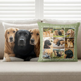 犬と一緒ならどこでもホーム Sage 9枚フォトコラージュ クッション