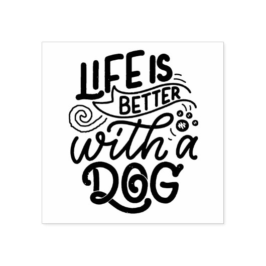 犬と一緒なら人生はもっと楽しい ラバースタンプ (インプリント)