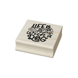 犬と一緒なら人生はもっと楽しい ラバースタンプ