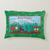 犬と一緒にクリスマストレイン アクセントクッション (裏面)
