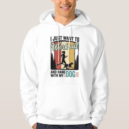 犬と一緒にトレーニング ヴィンテージランニングTシャツデザイン_1 パーカ (正面)