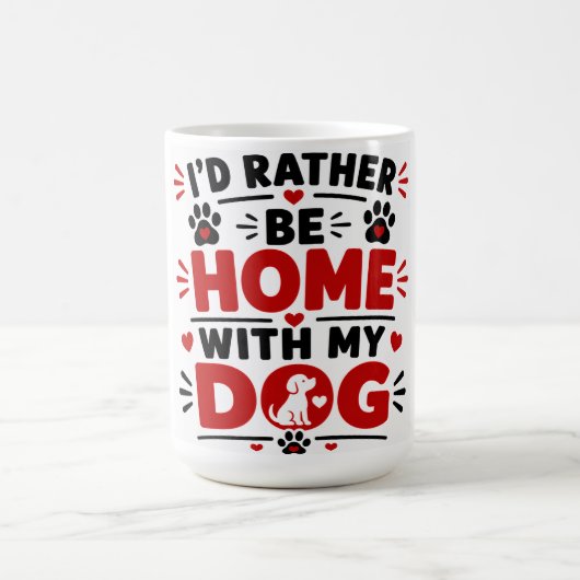 犬と一緒に家にいたい コーヒーマグカップ (中央)