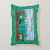 犬と一緒に楽しいクリスマス列車 アクセントクッション (正面(垂直))