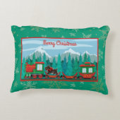 犬と一緒に楽しいクリスマス列車 アクセントクッション (裏面)