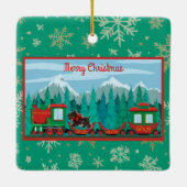 犬と一緒に楽しいクリスマス列車 セラミックオーナメント (裏面)