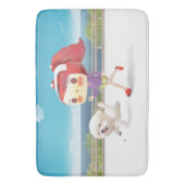 犬と一緒に海を走る バスマット (正面縦)