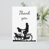 犬と一緒に自転車に乗ったおもしろいに感謝 サンキューカード (スタンド正面)