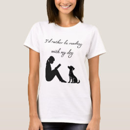 犬と一緒に読書したい Tシャツ
