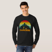 犬と一緒に走るキャニクロス犬スポーツマウンテンランナー Tシャツ (正面フル)