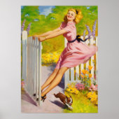 犬と一緒のピンアップ遊び時間 ポスター (正面)