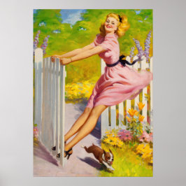 犬と一緒のピンアップ遊び時間 ポスター