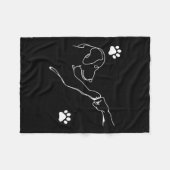 犬と人が手の犬の友情の拳バンプをパンチ フリースブランケット (正面(横))