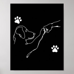 犬と人が手の犬の友情の拳バンプをパンチ ポスター