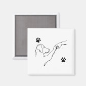 犬と人のパンチハンド 犬の友情 フィストバンプ マグネット (正面/裏面)