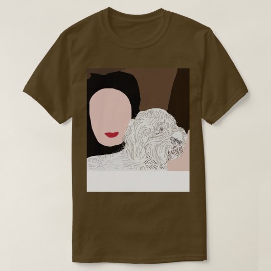 犬と人間のペットの抽象芸術 Tシャツ (デザイン正面)